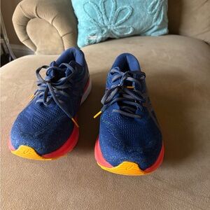 Men’s Asics Gel-Kayano Blue and Red Athletic Shoes